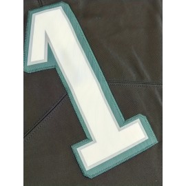 Men'S Polyester Sports Jersey #1 - V-Neck Embroidered Football Shirt, Breathable Knit Fabric for Casual and Athletic Activities - Slight Stretch, Loose Fit for Adults and Teens, Suitable for All Seasons