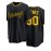 Men'S Black # 30 Baseball Jersey with Classic Letter Embroidery Design, Breathable Button Style Short Sleeved Shirt, Suitable for Training And Games