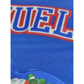 Classic Letter Embroidery, Men'S Short Sleeve V-neck Baseball Jersey, Comfy Top For Training And Competition