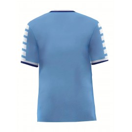 Men'S URUGUAY Embroidery Football Jersey T-shirt - Breathable V-Neck Pullover Short Sleeve Uniform for Soccer Training, Competition, Perfect for Party Events