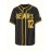 Men's #12 Retro Baseball Jersey - Vintage Black & Yellow Stripes with Lettering, Breathable 100% Polyester V-Neck Short Sleeve Shirt, Loose Fit for Sports, Casual & Holiday Wear (Thanksgiving, Christmas, Valentine's Day)