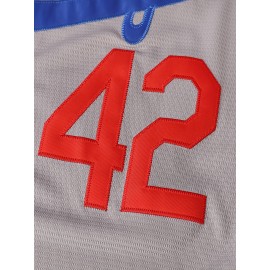 #42 Brooklyn Embroidered Grey Baseball Jersey