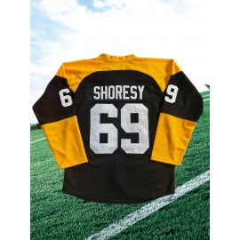 Men's #69 Black Ice Hockey Jersey - Comfortable & Casual V-Neck Sweatshirt for Training, Sports & Outdoor Activities - Polyester, Machine Washable - Sizes S to 3XL, Ice Hockey, Training