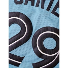 Men'S # 29 Blue Embroidered Baseball Shirt Suitable For Training And Casual Wear Durable Polyester S-3XL