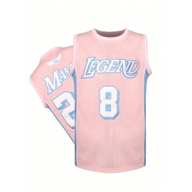 Pink & Blue Men'S Basketball Jersey - #8-24 100% Polyester Sleeveless Sports Uniform - Round Neckline, Machine Washable, Athletic Apparel24 SoldSold BySportCrest