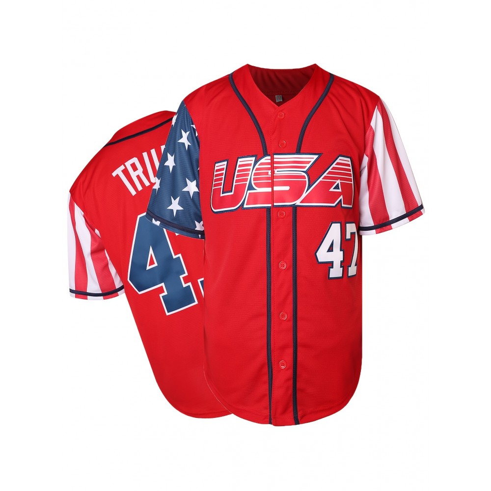 Men'S #47 USA Embroidered Baseball Jersey