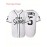 Men'S # 5 White Baseball Jersey With Polyester Fiber V-neck, Perfect For Sports Training And Casual Wear S-3XL