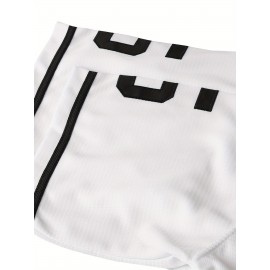 Men'S # 5 White Baseball Jersey With Polyester Fiber V-neck, Perfect For Sports Training And Casual Wear S-3XL