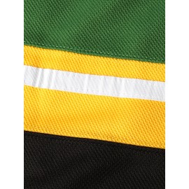 Men'S #3 Embroidery Ice Hockey Jersey, Vintage Stripe V Neck Long Sleeve Uniform Hockey Shirt For Training Competition Festival Party Gift