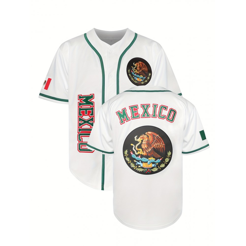 Men'S Mexico Embroidered Baseball Jersey