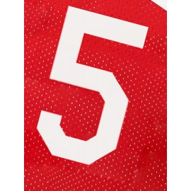 Men's American # 5 Red Baseball Sweatshirt S-3XL