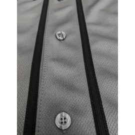Men's Grey #30 Baseball Jersey - Breathable Button-Up V-Neck Shirt with 
