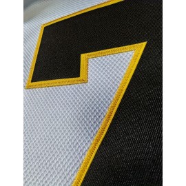 Men's Size 18 White Ice Hockey Jersey, Vintage Classic Embroidery, Breathable Pullover Sports Shirt, V-neck, Polyester, Sporty Style