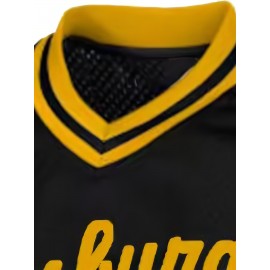 Men'S # 27 Black Retro Baseball Shirt - Breathable And Comfortable Polyester Fiber V-Neck Button Sports Shirt S-3XL Perfect For Team Training And Casual Wearing