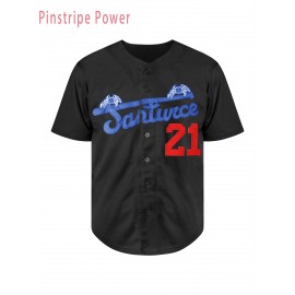 Men'S # 21 Baseball Jersey Breathable Button V-neck Loose Fit Suitable For Training, Games, And Casual Wear S-3XL Striped Sweatshirt Durable Embroidery