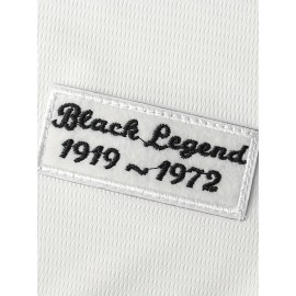 Men's #42 White Embroidered Baseball Shirt - Breathable Polyester V-Neck Button-Up, Loose Fit for Casual Training, Hiking, Cycling, Fishing & Team Sports | Spring Summer Fall Wear