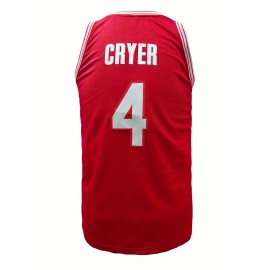Men's Houston Player #4 Basketball Jersey - Breathable Sleeveless 100% Polyester, V-Neck Loose Fit Summer Sports Uniform for Training, Competition & Casual Wear