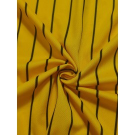 Men's Vintage Baseball Jersey #3 Yellow Stripes Retro CHICOS Lettering Breathable Polyester V-Neck Loose Fit Short Sleeve T-Shirt for Sports, Casual & Holiday Wear