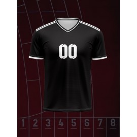 [Custom Football Shirt] 2024 Comfortable V-neck Children's Football Shirt Tops | Custom Name and Number, Sports Leisure Outdoor Running