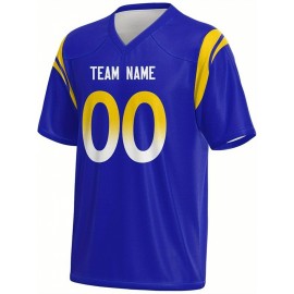 Custom Plus-Size Women's Football Jersey - Personalized Team Name & Number, Vibrant Teal V-Neck Summer Sportswear, Breathable Athletic Top for Sports Meetings, Travel Photo Shoots