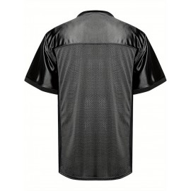 Customizable Football Jersey - Personalized Team & Number, V-Neck Short Sleeve, Breathable Fabric, Perfect for Sports & Casual Wear, Summer Sports Apparel, Sporty Clothing, Comfortable Fit