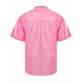 Customizable Football Jersey - Personalized Team & Number, V-Neck Short Sleeve, Breathable Fabric, Perfect for Sports & Casual Wear, Summer Sports Apparel, Sporty Clothing, Comfortable Fit