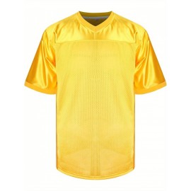 Customizable Football Jersey - Personalized Team & Number, V-Neck Short Sleeve, Breathable Fabric, Perfect for Sports & Casual Wear, Summer Sports Apparel, Sporty Clothing, Comfortable Fit