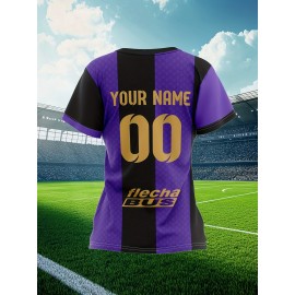 Custom Soccer Jersey Personalized with Name & Number - Green & White Striped Football Shirt, Non-Stretch Fabric for Soccer, Baseball, Gym, Team Uniforms - Custom Sports Apparel for Players & Fans, Outdoor Sports Gear, Striped Design, Summer Sportswear