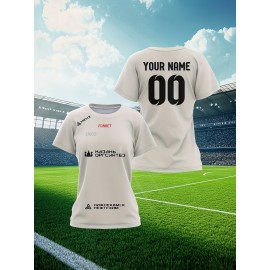 Customized large-sized football jerseys for women, personalized names and numbers, comfortable fit, soft fabric for outdoor sports