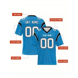 Women's Custom Football Jersey - Personalized Soccer-like sportswear, V-Neck Non-Stretch Tee, Team & Number Customization, Dark Green & Black Color Block for Football, Soccer, Casual Sports - Plus-Size Athletic Shirt, Comfortable Fit