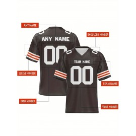 Women's Custom Football Jersey - Personalized Soccer-like sportswear, V-Neck Non-Stretch Tee, Team & Number Customization, Dark Green & Black Color Block for Football, Soccer, Casual Sports - Plus-Size Athletic Shirt, Comfortable Fit