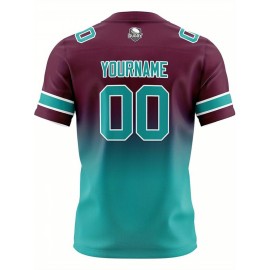 Custom Team Football jersey, Personalized Name& Number, Button-Up V-Neck Shirt, Soft Polyester for Training, Matches, and Team Activities