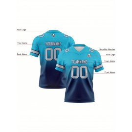 Custom Team Football jersey, Personalized Name& Number, Button-Up V-Neck Shirt, Soft Polyester for Training, Matches, and Team Activities