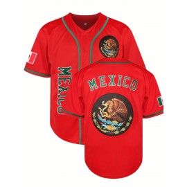 Men'S Mexico Embroidered Baseball Jersey