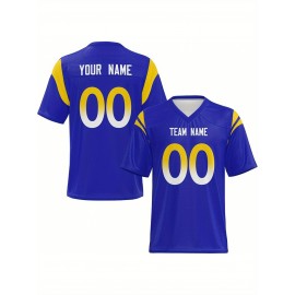 Custom Plus-Size Women's Football Jersey - Personalized Team Name & Number, Vibrant Teal V-Neck Summer Sportswear, Breathable Athletic Top for Sports Meetings, Travel Photo Shoots