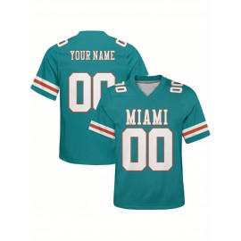 Customizable Plus Size Football Shirt for Women - Personalized Name & Number, V-Neck Short Sleeve, Breathable Summer Sports Jersey, Los Angeles City Team Gift, Football Jersey, Casual Wear, Sporty Design, Comfortable Fit, PLUS SIZE