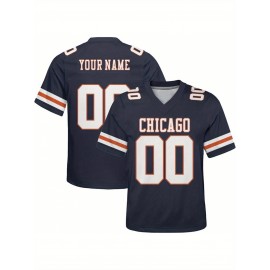 Customizable Plus Size Football Shirt for Women - Personalized Name & Number, V-Neck Short Sleeve, Breathable Summer Sports Jersey, Los Angeles City Team Gift, Football Jersey, Casual Wear, Sporty Design, Comfortable Fit, PLUS SIZE