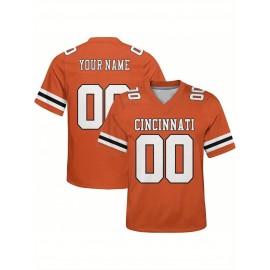 Customizable Plus Size Football Shirt for Women - Personalized Name & Number, V-Neck Short Sleeve, Breathable Summer Sports Jersey, Los Angeles City Team Gift, Football Jersey, Casual Wear, Sporty Design, Comfortable Fit, PLUS SIZE